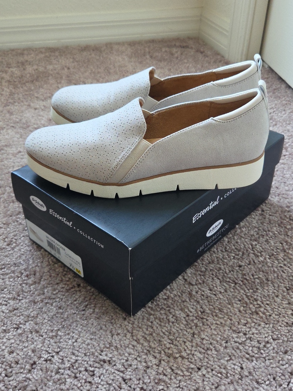 Dr Scholl's Wilder Wedge Sneaker/Loafer Sz 7.5 Oyster Color
